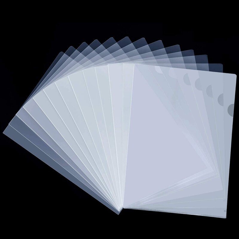 -48Stck Kunststoff Klar Dokument Ordner-L-Typ Ordner Kopie Sicher Projekt Taschen, A4/knapp Größe, transparente Farbe