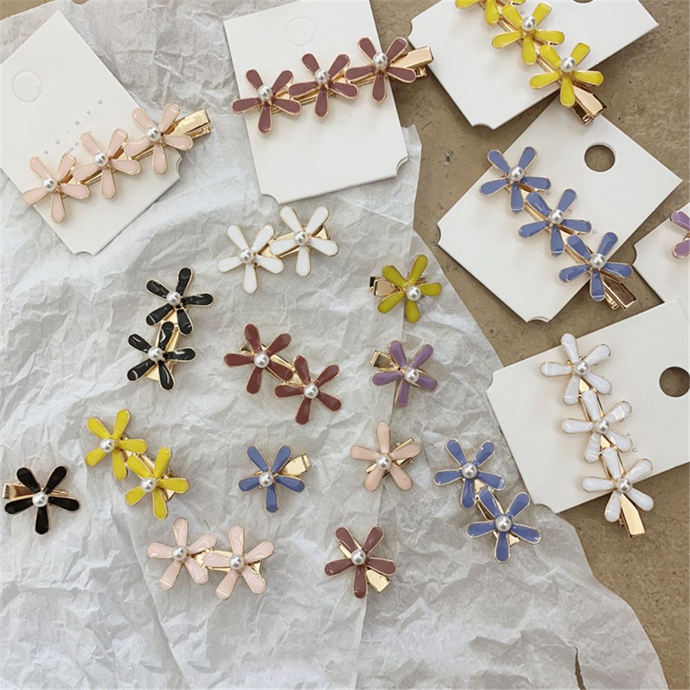 Fransk flicka pärla blomma metall hårklämma hårnål söt huvudbonad för kvinnor hårspännen hårspänne styling verktyg tillbehör