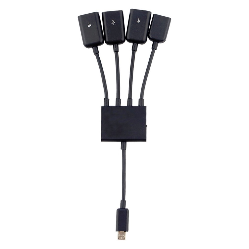 4 Port Micro USB Power OTG Extender Hub Kabel Zwart OTG Hub Kabel Voor Android Tablet Smartphone U schijf muis Accessoires