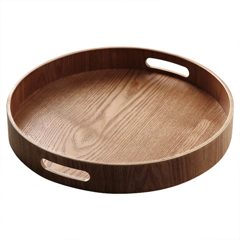 Solid Wood Tea Coffee Tray Hotel Restaurant Kitchen Dinner Food Fruit Plate Storage Holder Outdoor BBQ Dishes