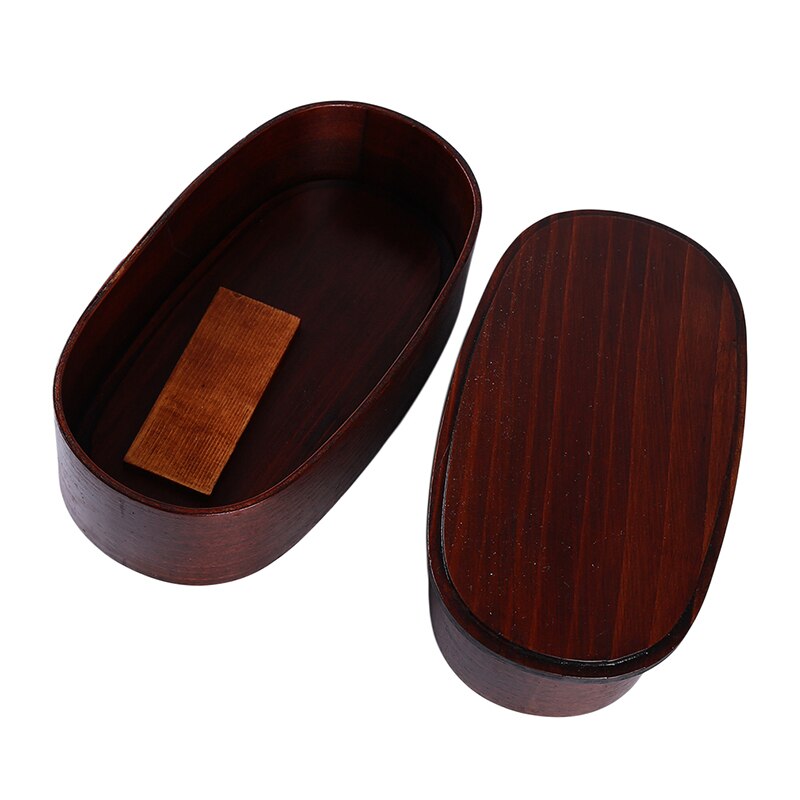 Japanse stijl bento boxen 3 roosters houten lunchbox draagbare picknick kinderen studenten voedselcontainer keukenaccessoires: Bruine dubbele laag