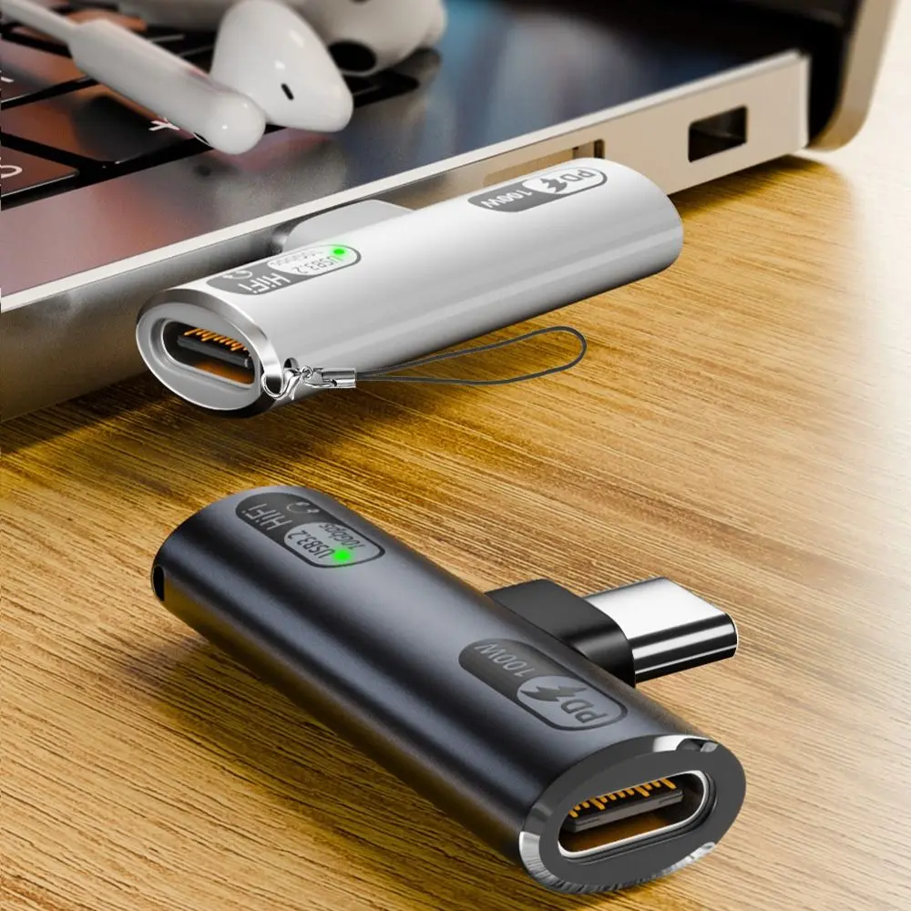 2 in 1 Typ C auf USB-C Kopfhörer Audio Ladegerät Adapter Splitter Konverter Typ-C + PD/QC Laden 100 W 2-in-1 Adapter