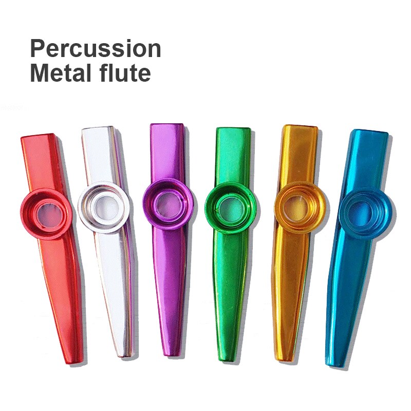 1pc Metal Kazu Flute Flute Harmonica Beginners Children Adult Party Musical Instrument Children Toy