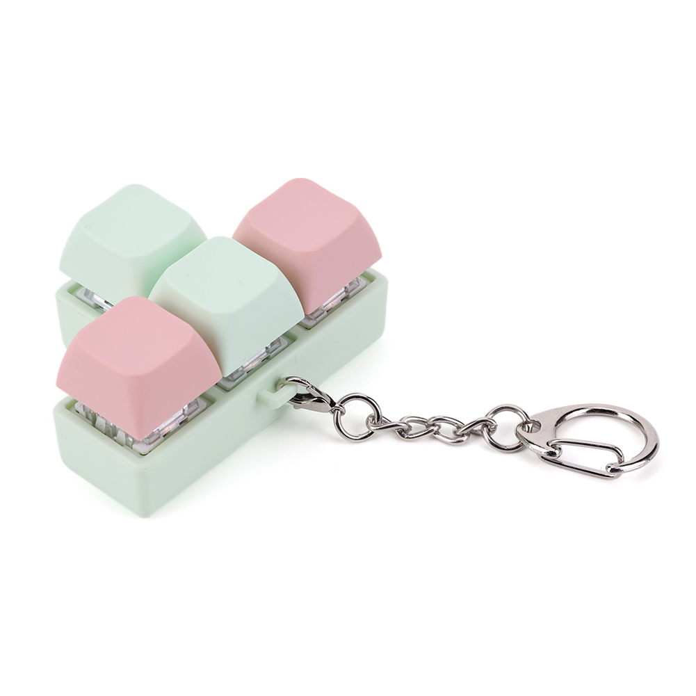 Finger Keyboard Fidget 4 Keys Keyboard Clicker Sensory Fidget Keyring Keycaps Fidget Keyborad Button Stress Relief