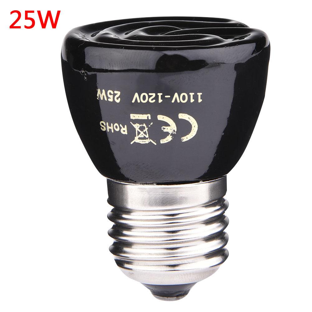25w 50w 75w 100w e27 kæledyrs opvarmningslampe sort infrarød keramisk emitter varmepære kæledyrsbroder kyllinger krybdyrlampe 110-120v: 25w