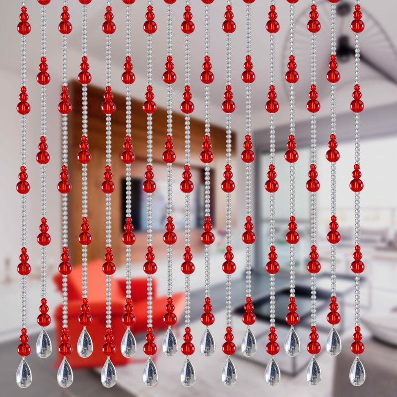 Crystal curtain bead curtain door curtain partition curtain feng shui hyacinth porch living room bedroom curtain bathroom crysta: Red / 30 arches