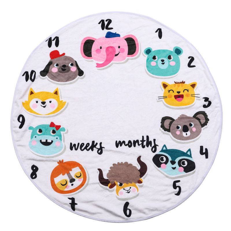 Baby Maandelijkse Record Groei Milestone Deken Dier Patroon Fotografie Props R2JF: 200-3