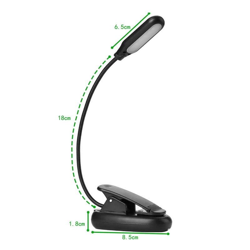 5 Led Boek Licht, Usb 3 Helderheid Niveaus Clip Leeslamp,, flexibele Clip On Book Light Reading