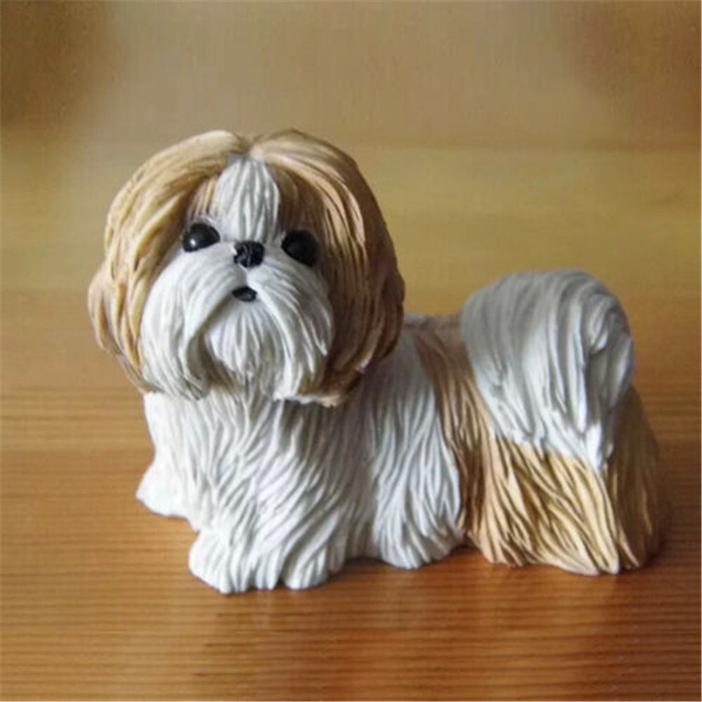 JJM Shih Tzu Dog Pet Figure Resin Model Canidae Animal Chrysanthemum Collector Toy Car Decoration Educational for Adults Kids: A