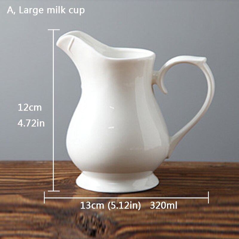 4 stil melk røver biff saus båter saus bøtte beholder tallerken servise kaffe tilbehør: En stor melkekopp