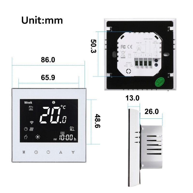Smart Temperature WiFi&amp;Touch screen control Thermostat for Gas Boiler Heating or Water Floor Heating Temperature Controller