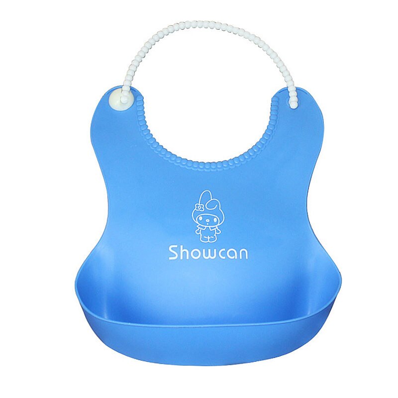 Comfy Kids 4 Kleuren Slabbers Baby Zuigelingen Kids Leuke Siliconen Slabbetjes Baby Lunch Slabbetjes Leuke waterdichte: Blauw
