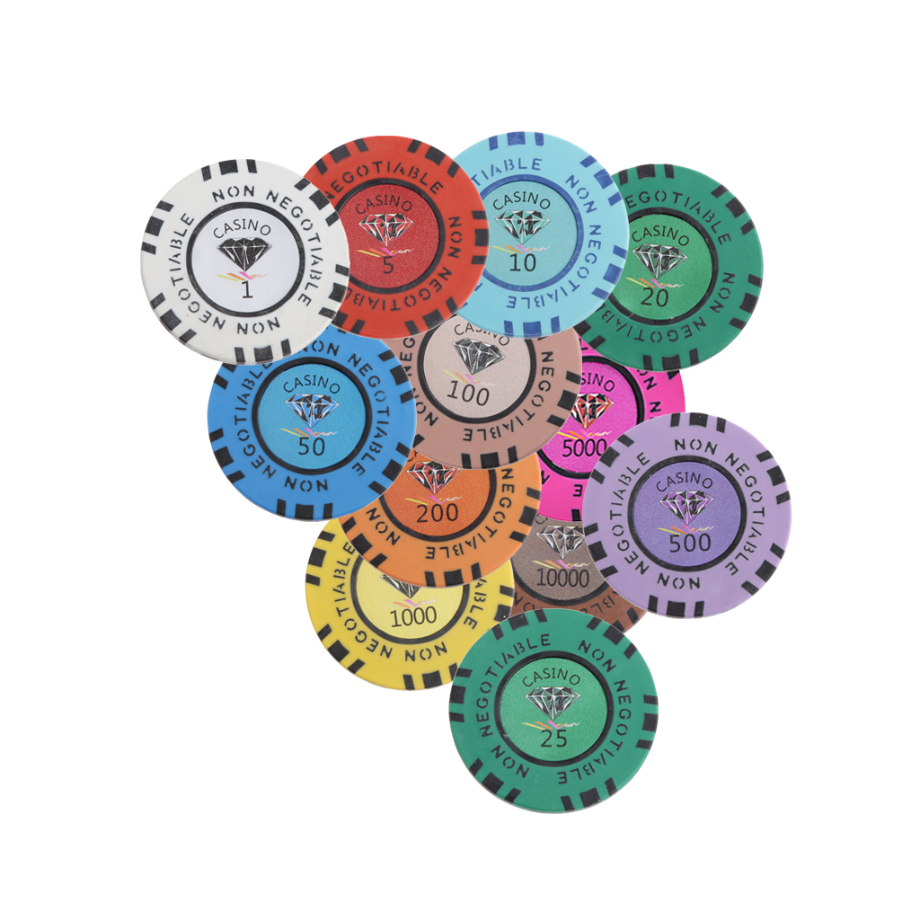 10Stck Glücksspiel Spiel Spaß Spielen Kasino Poker Chips Wert 100 Licht Braun Token