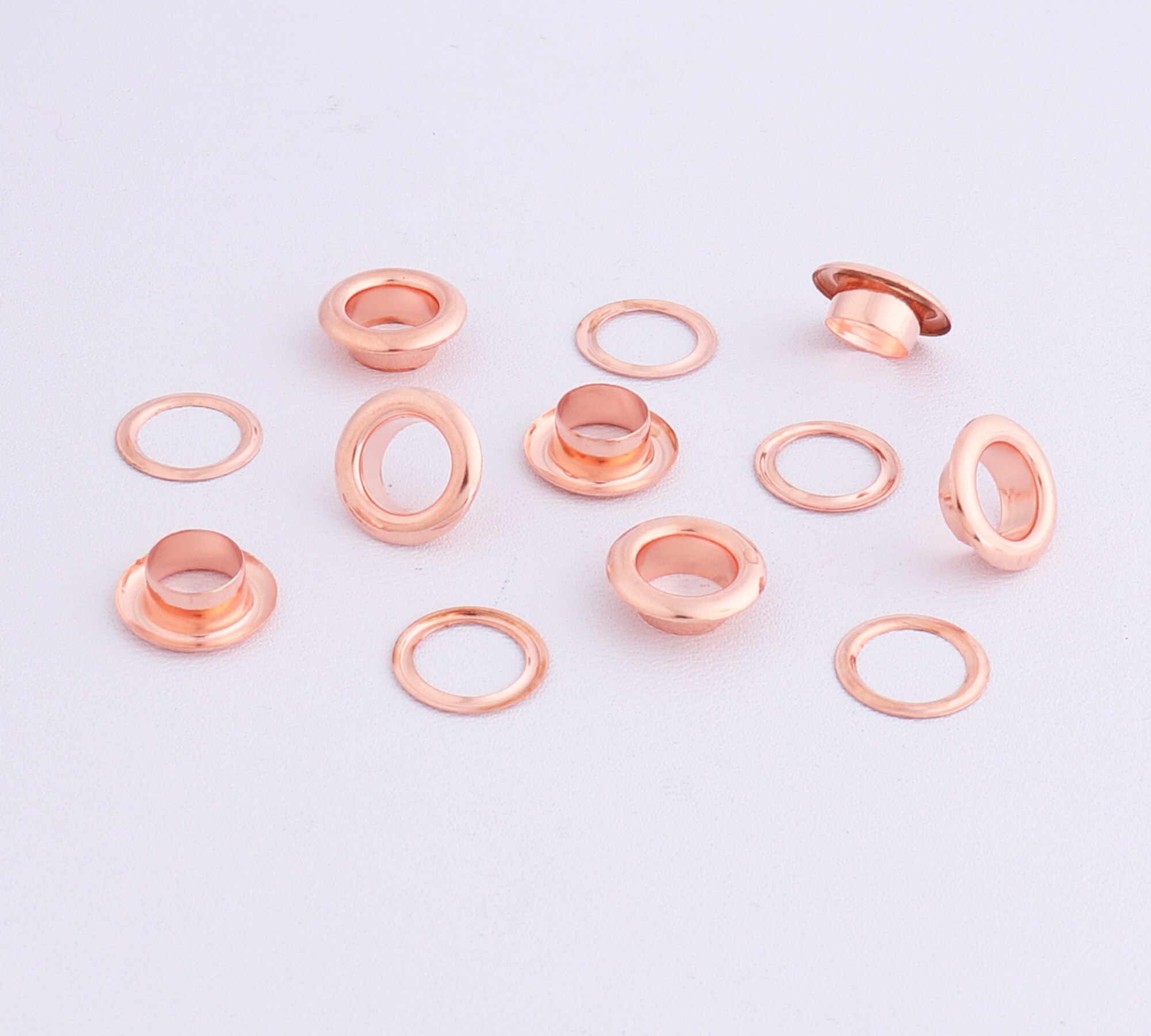 Œillets or Rose de 6mm (trou), 100 ensembles, œillets ronds pour vêtements de couture, accessoires de chaussures en toile pour maroquinerie