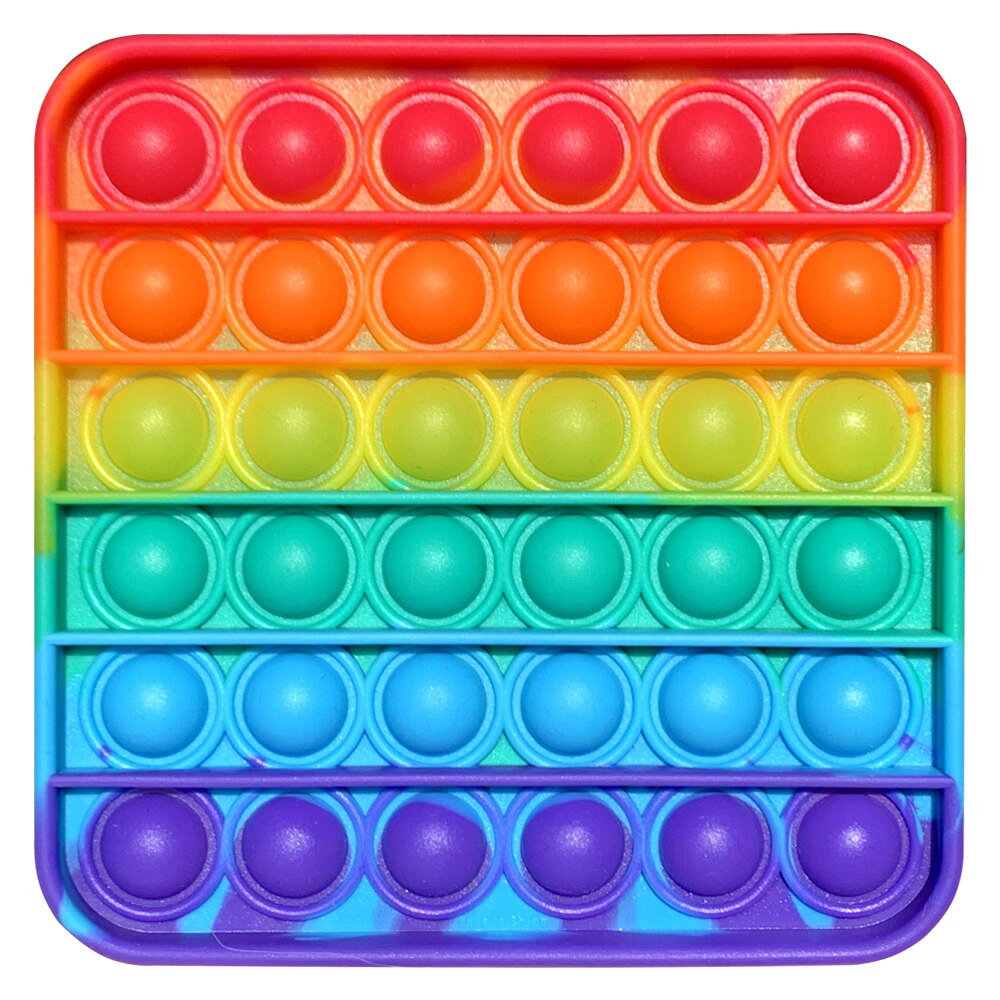Regenbogen Push Pop Es Zappeln Spielzeug Angst Entlasten Stress Blase Sensorischen Autismus Stressabbau: bb