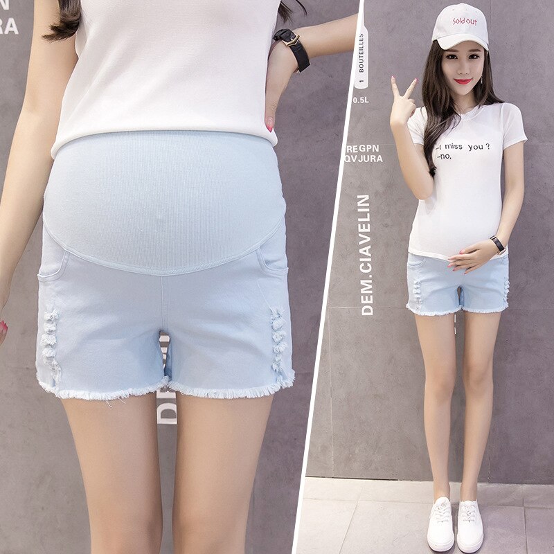 Sommer umstandsshorts für schwangere hosen schwangerschaftskleidung baumwolle stillkleidung tragen elastische taille kurze Jeans  m35