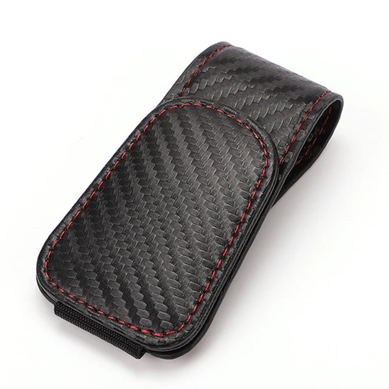 Universele Auto Auto Zon Zonneklep Brilklem Lederen Glazen Houder Magnetische Multifunctionele Auto Accessoires Opslag: green