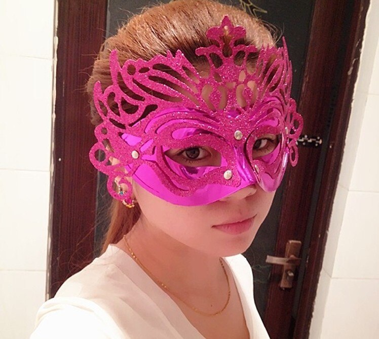 Bloemen Keizerskroon Phantom Venetiaanse Eye Masker Maskerade Vrouwen Prinses Kroon Filigraan Bruiloft Masker