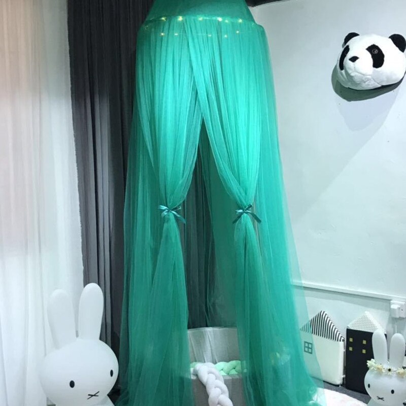 15 kleuren baby klamboe luifel kinderkamer decoratie koepel klamboe hemelbed gordijn voor kind babybed luifel roze blauw: Meergroen