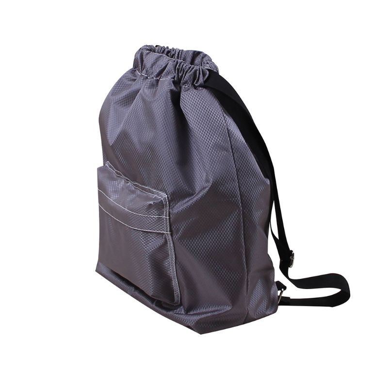 Swimming WaterProof Wet and Dry Separation Cord Backpack women's casual Drawstring Beach bag: Gray