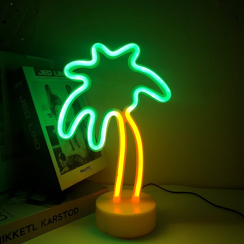 Led Neon Teken Licht Neon Nachtlampje Lamp Tafel Flamingo Kokospalm Ananas Lamp Fotografie Prop Bruiloft Decoratie: Z005S