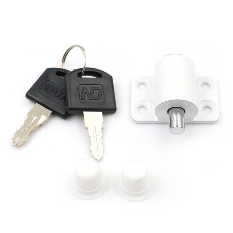 Faja deslizante de seguridad para niños y bebés, pestillo de perno para bloqueo de puerta y ventana, con llaves, color blanco cromado: WT