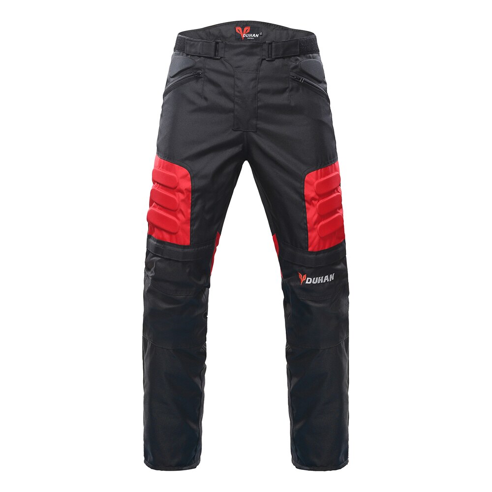RU/ES ! DUHAN Motorrad Hosen Männer Winddicht Schutz Getriebe Motocross Hosen Motorrad Hosen Mit Knie Protektoren: Red / L