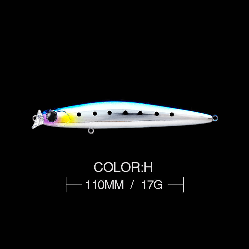 Kosuke 110F Sea Bass Minnow Lures Floating 110mm 17g Shallow Artificial Jerkbait Saltwater Fishing Tackle: H