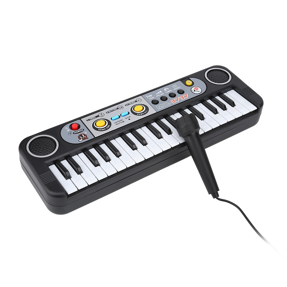 37 Toetsen Digitale Muziek Elektronische Toetsenbord Toetsenbord Elektrische Piano Zwart Geschikt Voor Leeftijd 2-6 Yearchildren Met microfoon