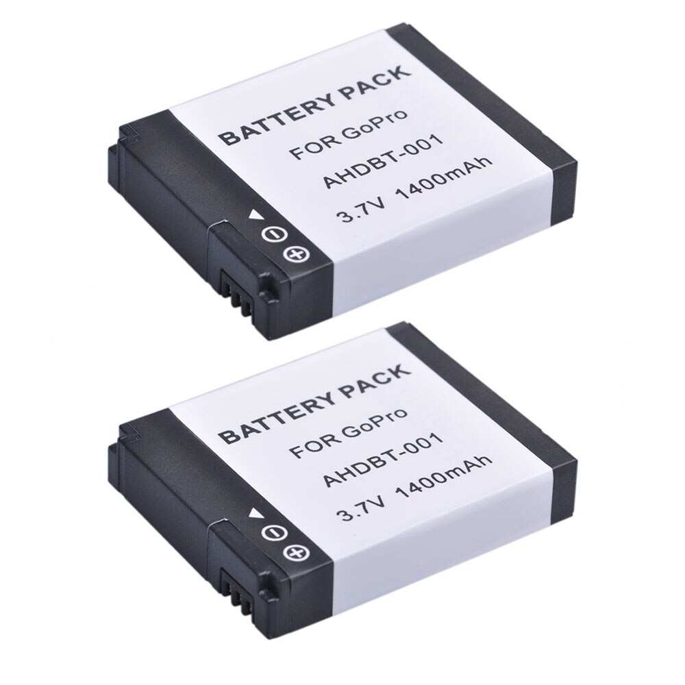 Batería de AHDBT-001/cargador para GoPro HD Hero 1, 2, Hero1, Hero2, motodeportes, Surf, al aire libre, edición 960, 1080p: 2 Battery