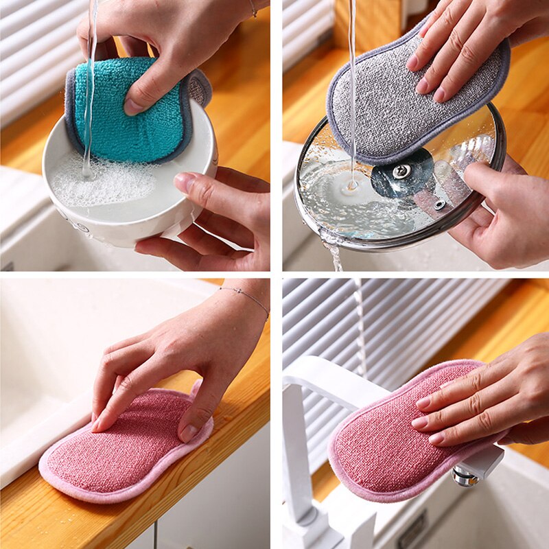 Dubbelzijdig Keuken Schoonmaken Magic Spons Keuken Spons Scrubber Sponzen Voor Afwassen Badkamer Accessoires