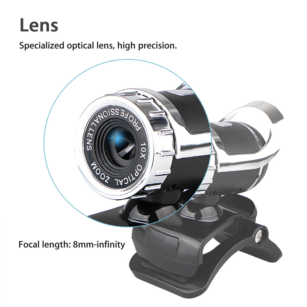 Laptop 12 Megapixels Clip On PC Desktop Webcam Camera Support Windows HD USB 2.0 Sound Absorption Microphone