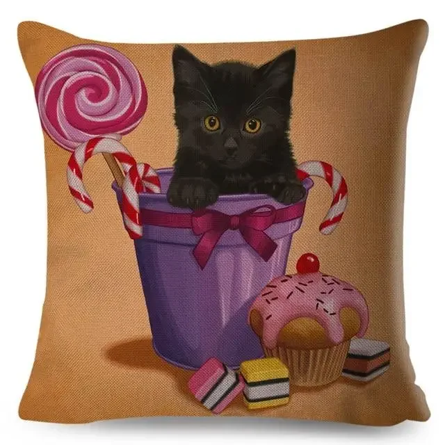 Farbe niedlichen Cartoon Haustier Hund Kissen bezug Kissen bezug Sofa Home Auto Dekoration Tier: Silber