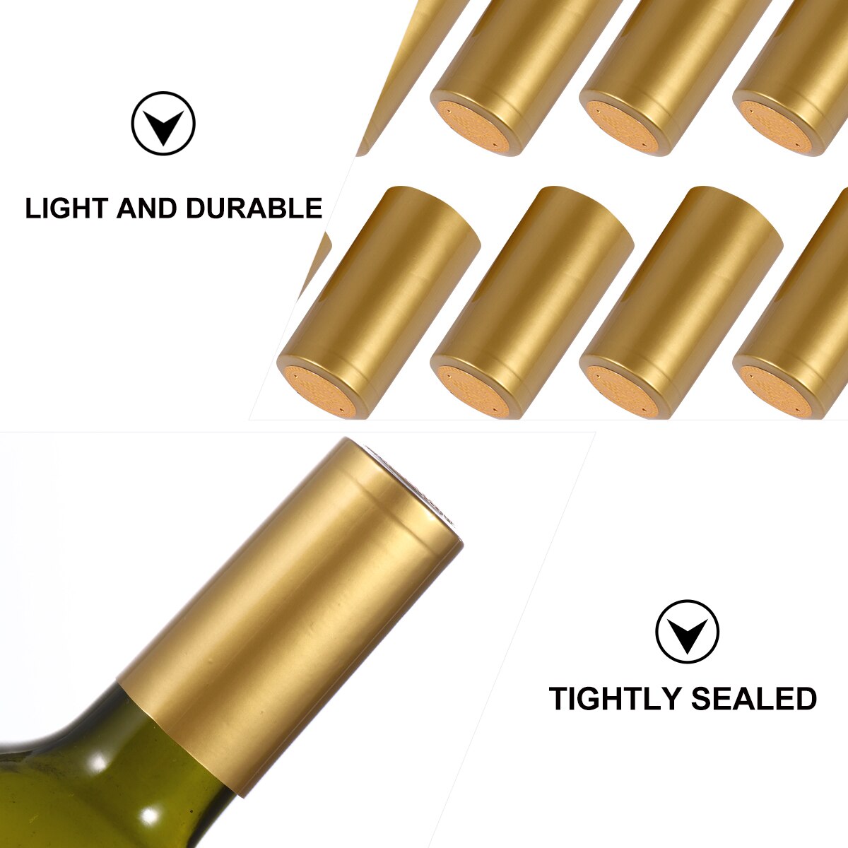 Tapón termorretráctil para botellas de vino, tapón termorretráctil para botellas de vino, 100 Uds.