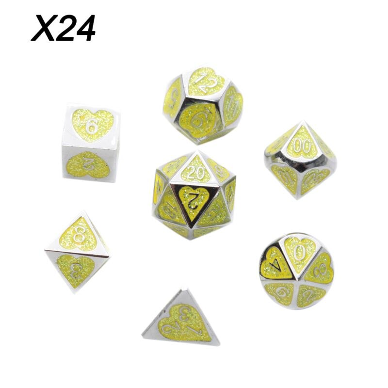 Metal Dice Set Dnd Board Game 7 Pcs Polyhedrale Dobbelstenen Voor Rpg Rol Playing Game Y98F: Type 24