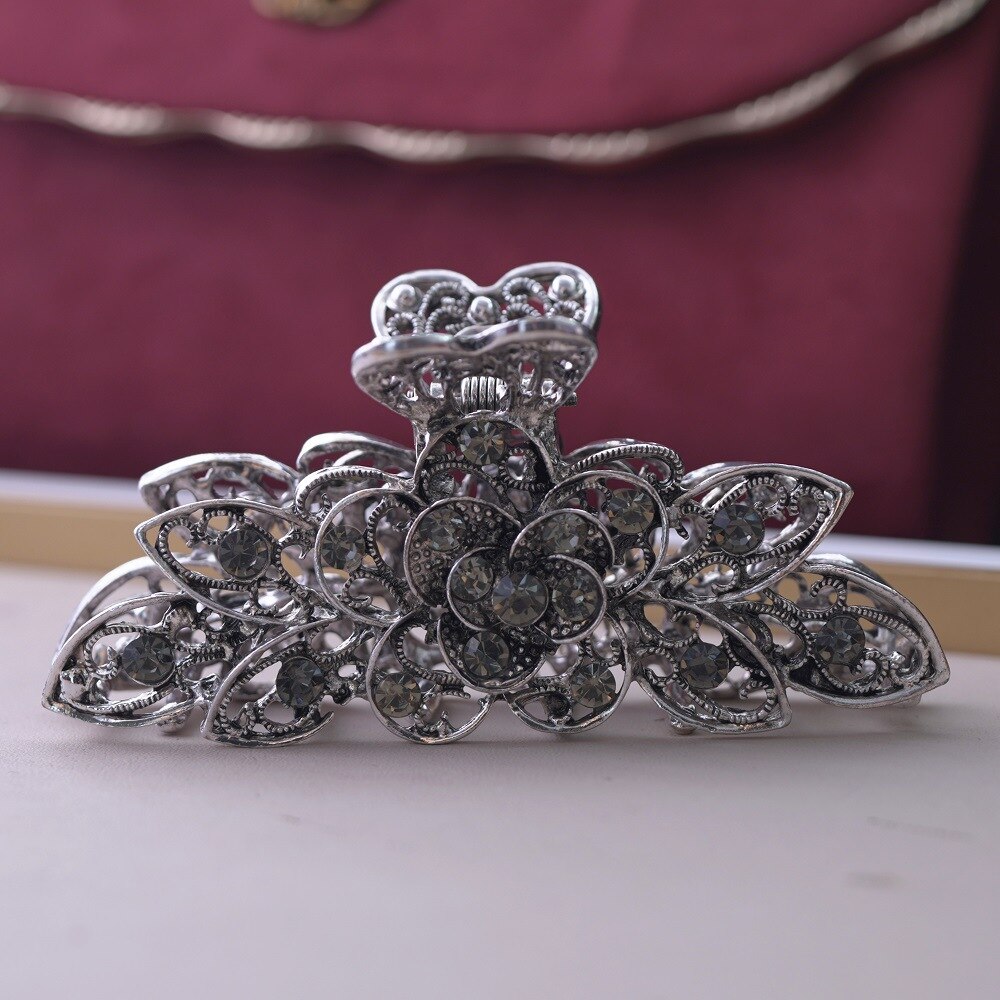 2022 wysokiej jakości kobiety eleganckie złoto srebro z dziurką geometryczne metalowe do włosów pazur Vintage spinki do włosów z pałąkiem na głowę spinka do włosów akcesoria: 2