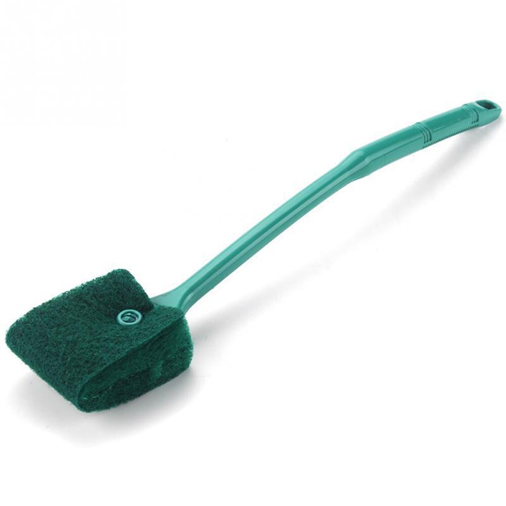 1Pc Aquarium Aquarium Cleaner Window Glass Algen Schraper Dubbelzijdig Plastic Spons Borstel Cleaner Tool: Green L