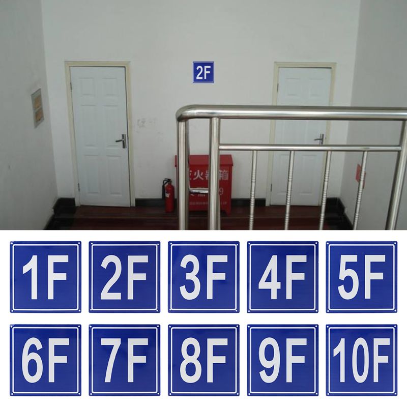7.8 tommer etasjeskilt aluminiumsbygningsgulv skilt 1f to 10f for skolehus leilighet hus hotell sykehus