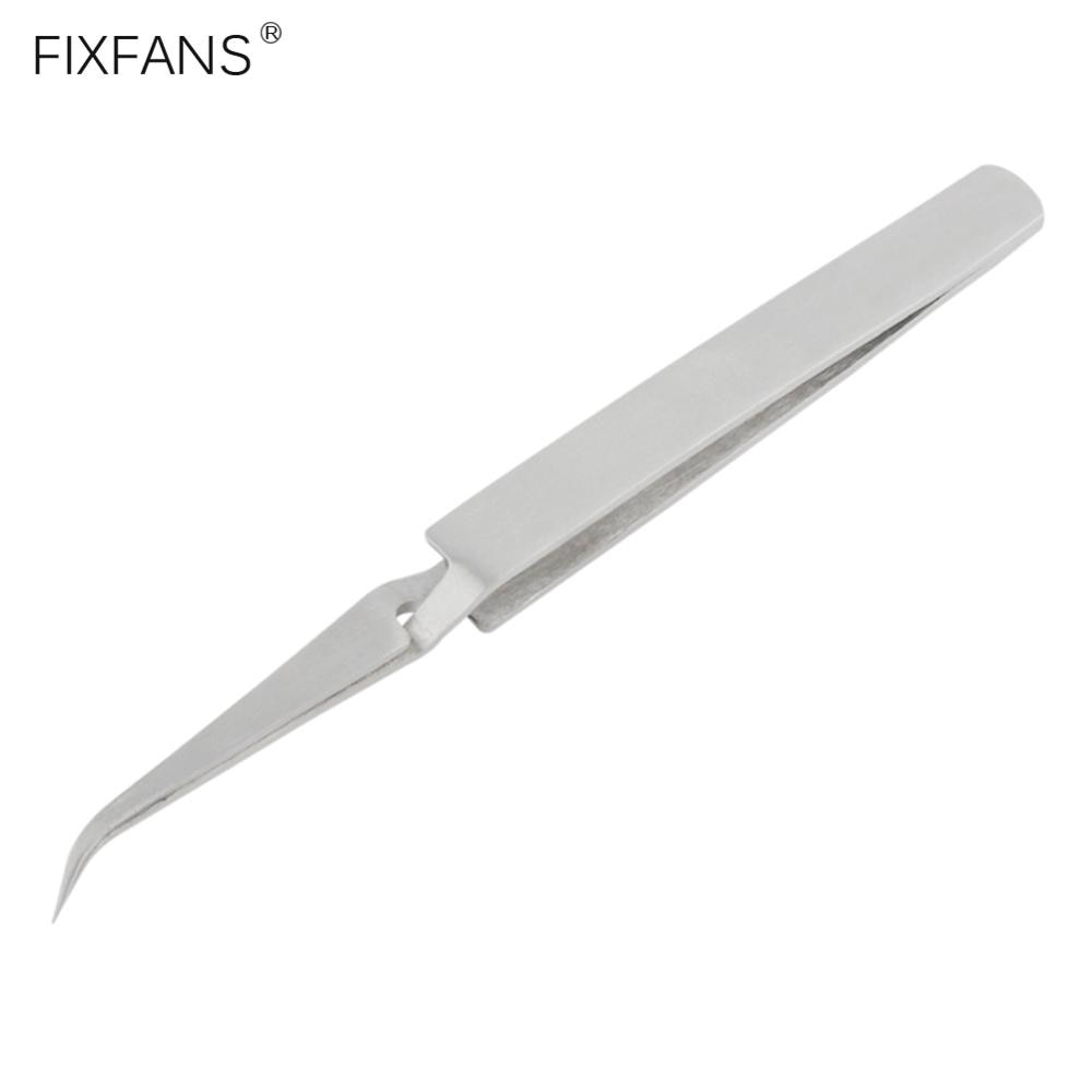 FIXFANS-Pinzas inversas de bloqueo cruzado de precisión, punta fina curvada de acero inoxidable, alicates de autosujeción, pinzas, herramientas manuales de bricolaje
