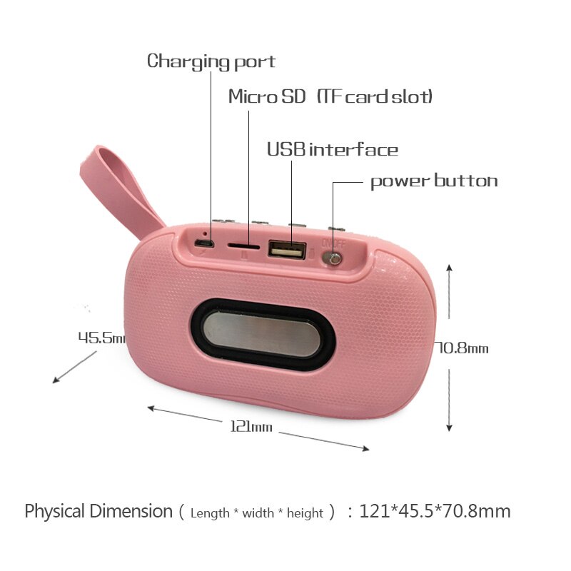 Mini Portable Speakers Bass Draadloze Bluetooth Speaker Outdoor Mini Subwoofer Radio Ondersteuning Fm Tf Card