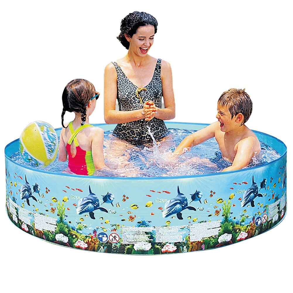 Portable Foldable Outdoor Swimming Pool, Round Heavy Duty PVC Outdoor Swim Pool Bathing Tubs