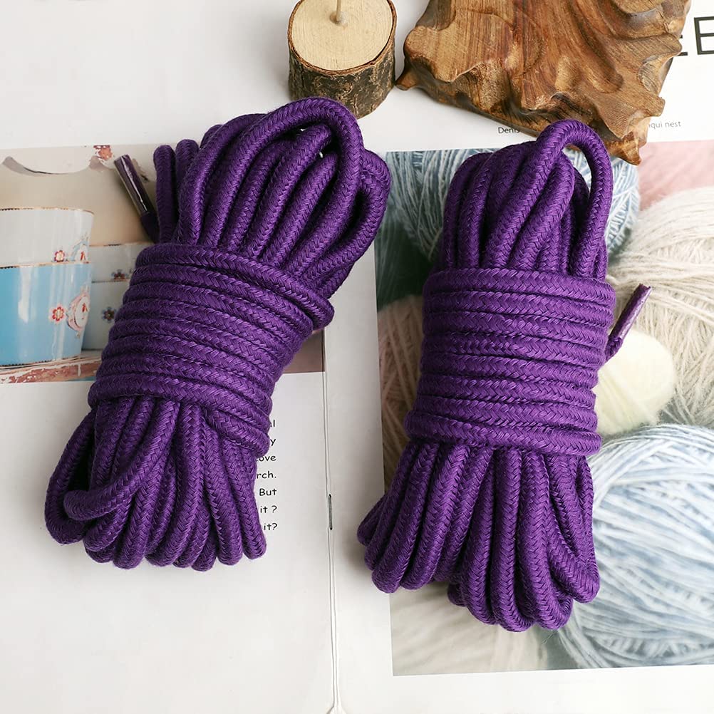 Cuerda de algodón de 2 piezas, 5m-10m 8mm, cordón de atado suave fuerte multiusos para acampar, jardinería, canoa, artesanía