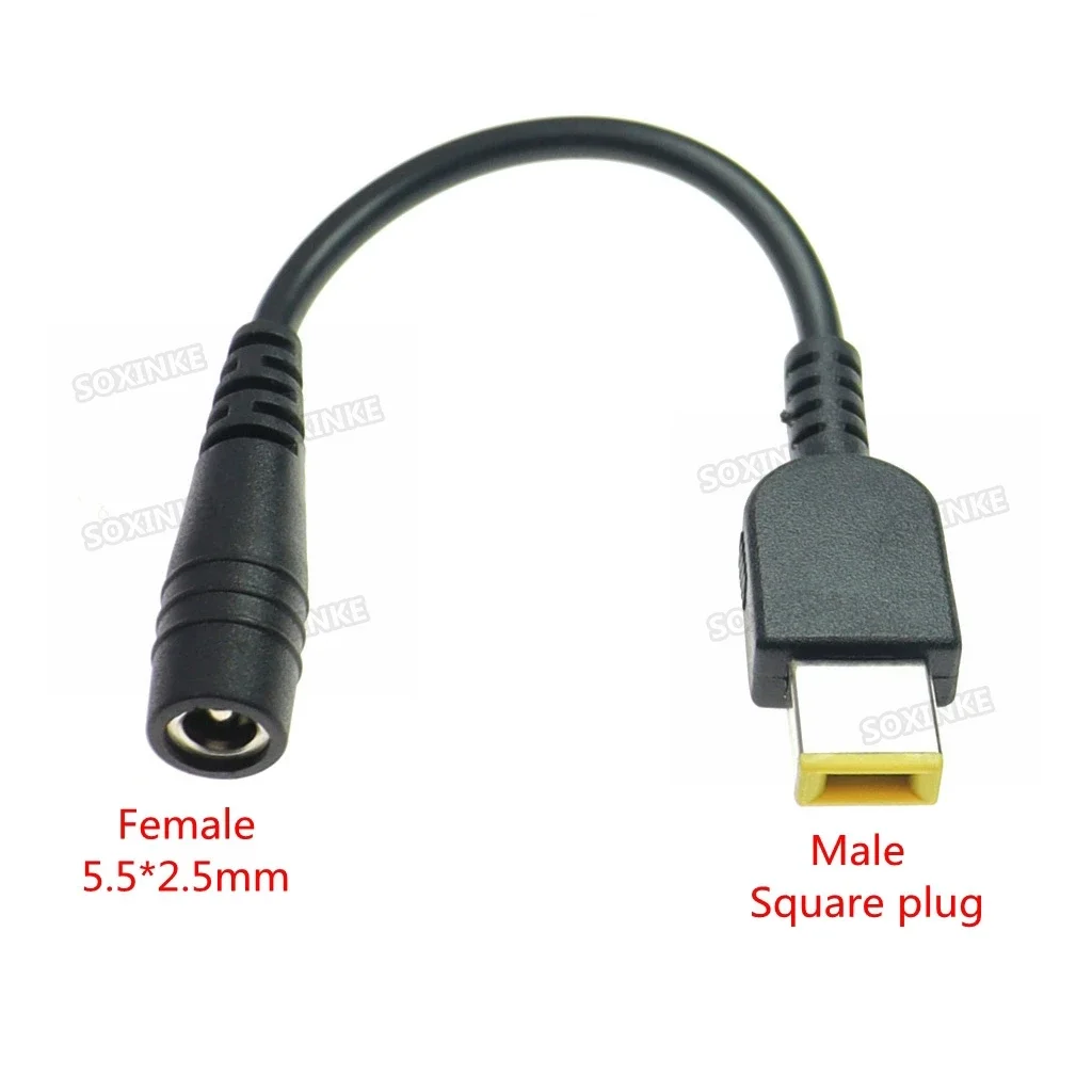 Cable adaptador para ordenador portátil, enchufe cuadrado a 4,5x3,0mm, 5,5x2,1mm, 7,4x5,0, 7,9x5,5mm, Cable convertidor de cargador de energía CC hembra para Lenovo hp
