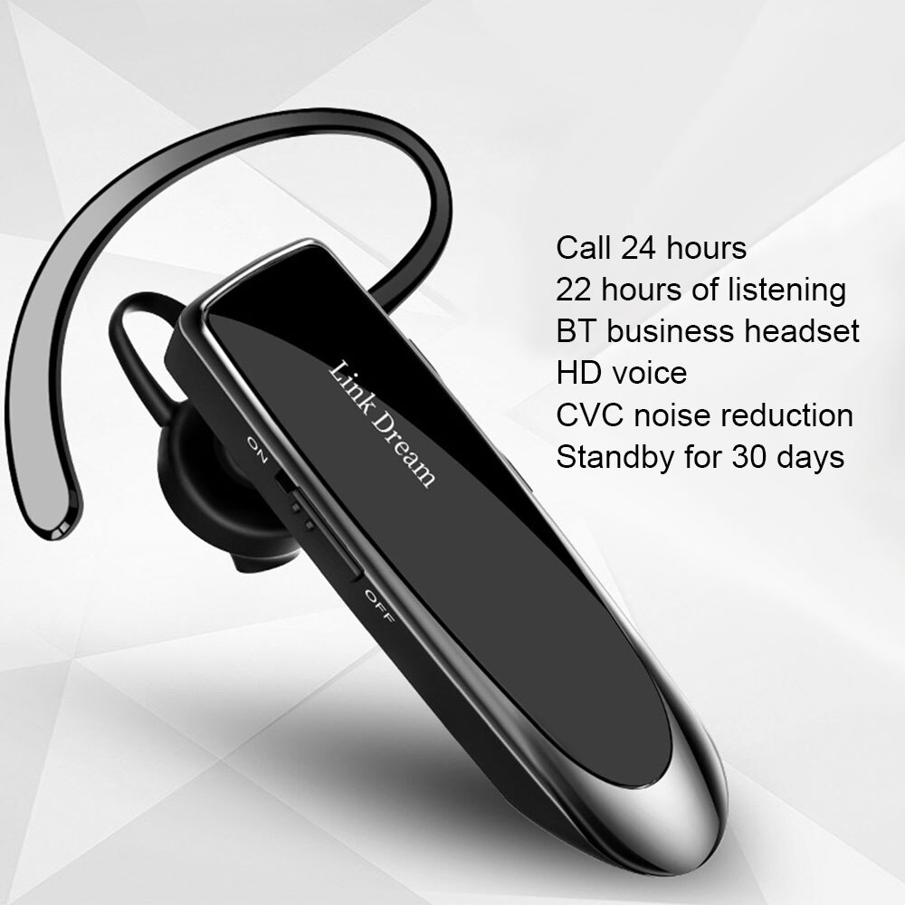 Link Dream LC-B41 Bluetooth Hoofdtelefoon Draadloze BT4.1 Business Headset Mini Smart Koptelefoon Handsfree Met Microfoon Voor Iphone Xiaomi