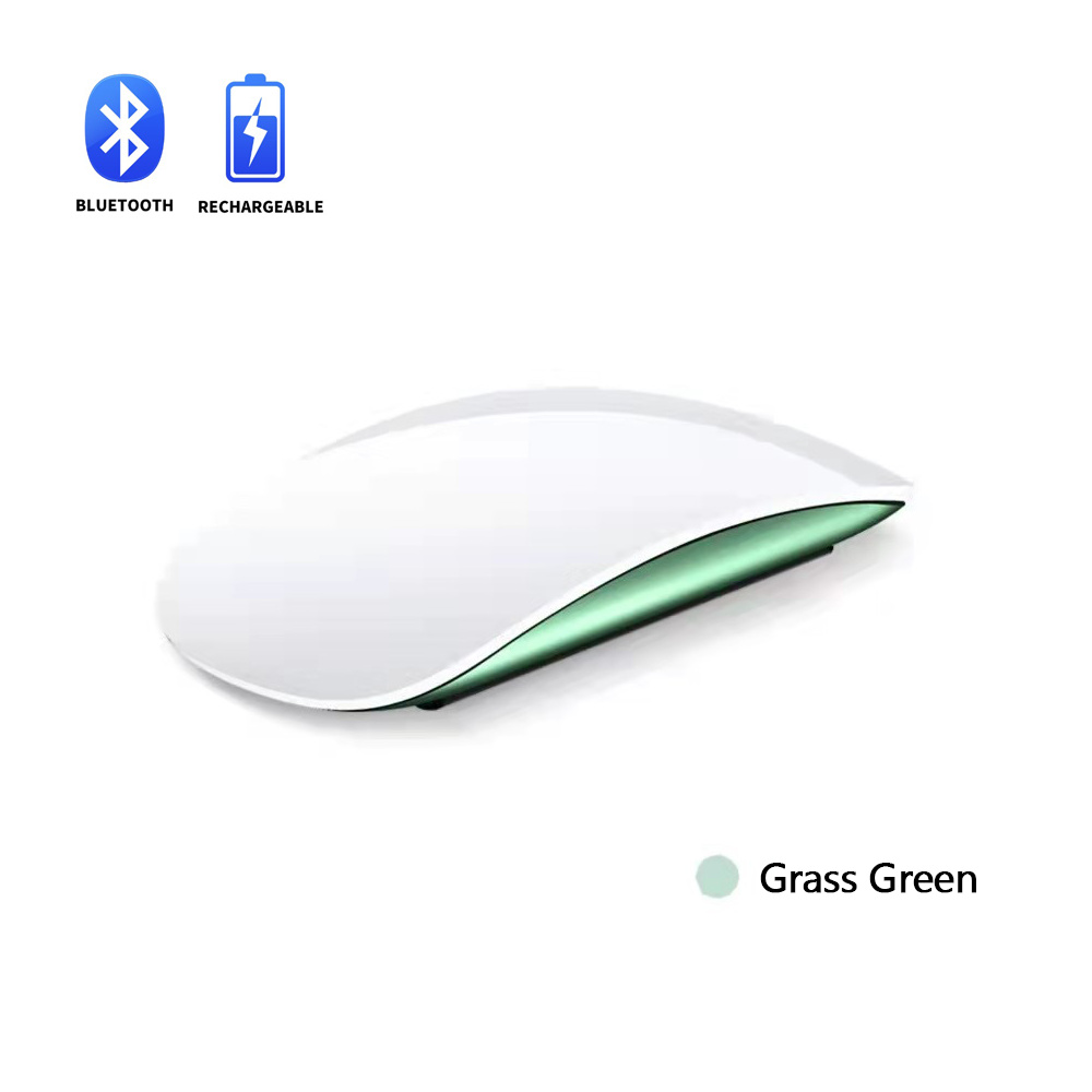 Arc Touch Magic Mouse 3 Type C Rechargeable Bluetooth 4.0 Wireless Mause Colorful Green Pink Ultra-thin Mice for Macbook Laptop: Grass Green