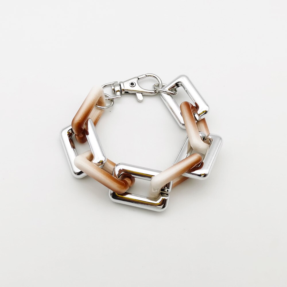 Necklaces Colorful Plastic Thick Chain Statement Choker Collar Necklace Hip Hop Night Club Jewelry For Women: coffee bracelet-2
