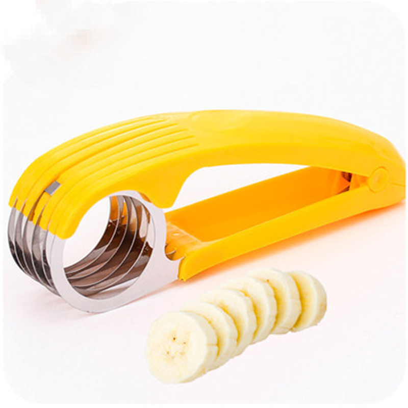 Banana Slicer Food Grade Stainless Steel Cucumber Hotdog Fruits Banana Vegetable Sausage Knife Cutter Multifunction Kitchen Tool