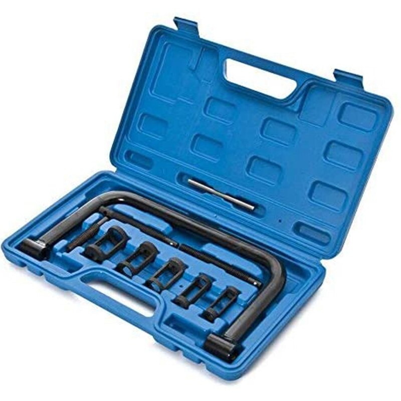 Engine Overhead Solid Valve Spring Compressor Automotive Tool C Clamp Service Set-10 Pieces: Default Title