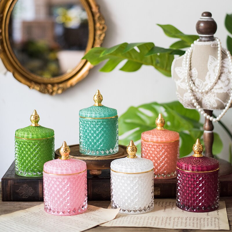 Krystal smykker opbevaring tank glas sukker krukke halskæde ring beholder arrangør praktisk snack frisk dåser køkken dekorationer