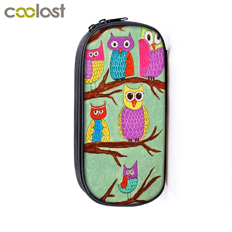 Nuit oiseau hibou imprimer étuis à cosmétiques porte-crayons femmes sac de maquillage filles papeterie sac école étui boîte à crayons fournitures scolaires: qbbxmty11